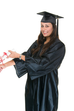 Young Woman Graduate Receiving Diploma 5