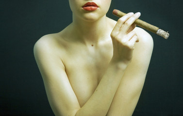 Elegant smoking woman