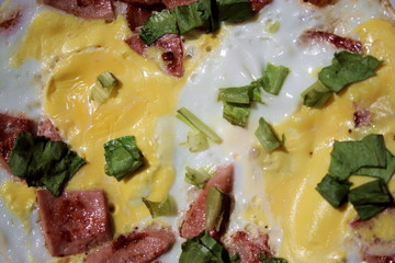 omelet with wurst and greens 2