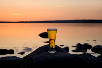 a cold beer in the light of the northern midnight sun