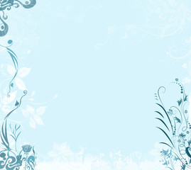 Fototapeta na wymiar fond floral bleu