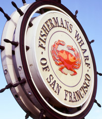 Fishermans wharf of san francisco symbol.