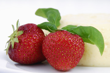 Erdbeeren mit Pudding