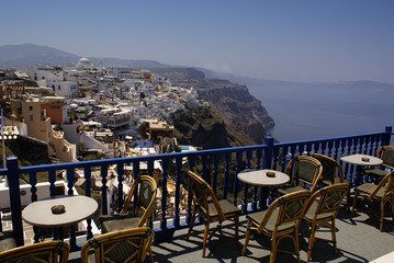 Relax and coffee time on Santorini island