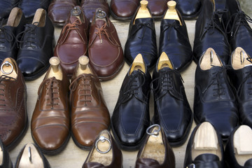 Shoes for sale at a Flea market in Paris
