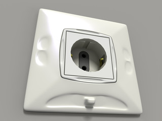 white electrosocket (3D generated image)