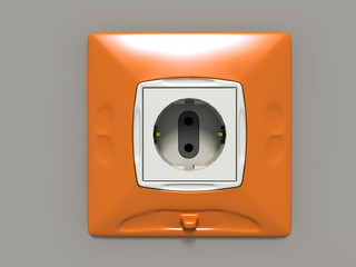 orange electrosocket (3D generated image)