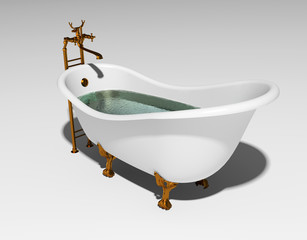 luxury classic bath over white background