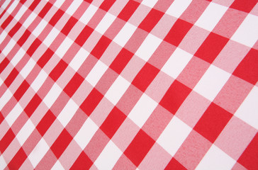 A traditional plaid picnic tablecloth fabric.