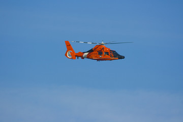 Coast Guard helicopter on a rescue mission