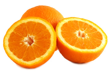 Oranges isolated on white background