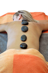 Hot stones massage treatment.