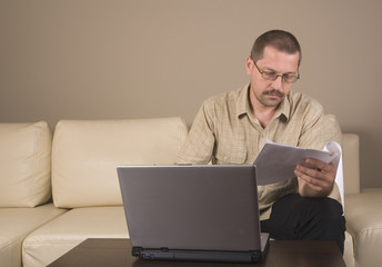 man working on a laptop