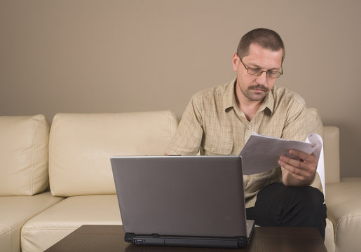 man working on a laptop