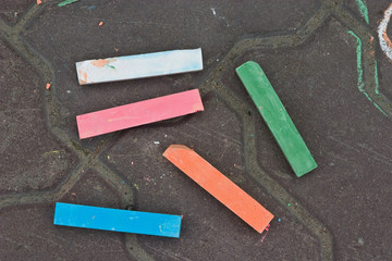 Pieces of chalk.