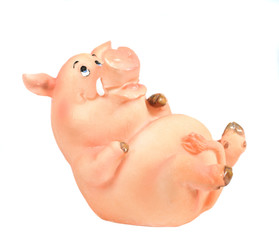 Ceramic toy pig at the back