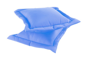 Just a simple Blue Pillow in a white background