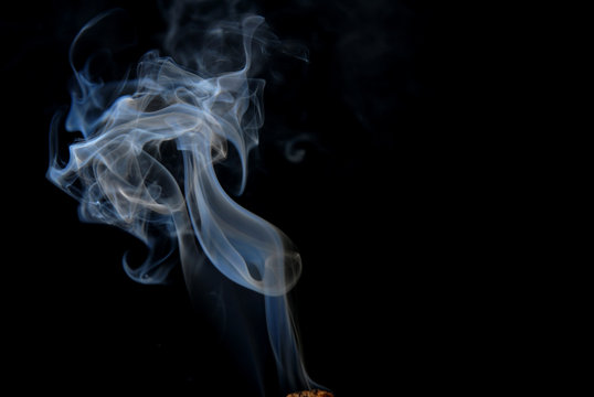 Smoke abstract on black background .