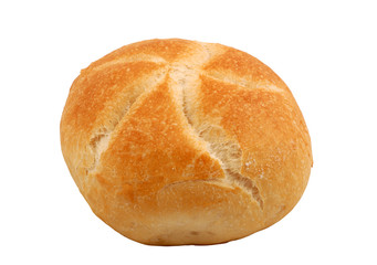 Bread roll isolated over white background 
