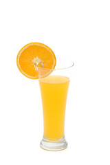 Oranges juice isolated on the white background