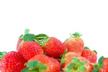 Group of Strawberries on white background .