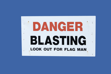 danger blasting sign