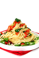 Chili and spinach pasts.  