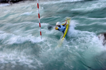 kayaking on river