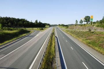 empty highway panoramic scene