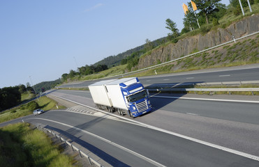 trucking on country highway