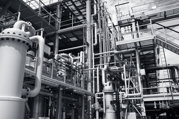 pipeline scene inside oil-refinery
