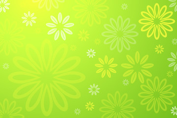 background abstract green illustration with flowers