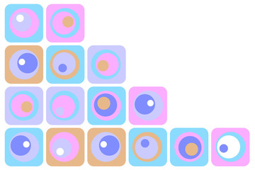 abstract background with squares and bubbles - illustration