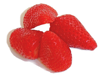 Strawberries on white background