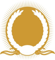 Lorbeerkranz im Stern mit Schleife