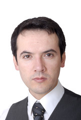 young business man portrait in white background