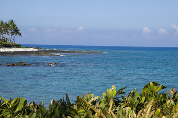 Azure Hawaiian Volcanic Beach on Kona Island