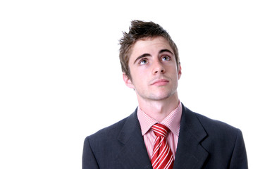 young business man portrait in white background