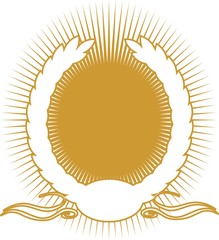 Lorbeerkranz mit goldenen Stern und Schleife