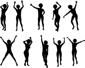 10 Female Dance poses (Vector)