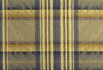 Blue and Gold Plaid Abstract Background 