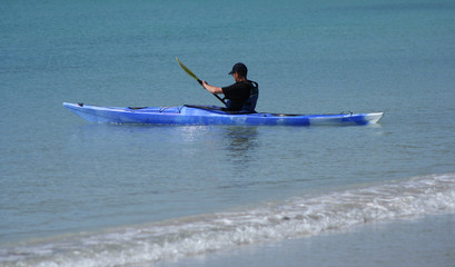 man kayaking
