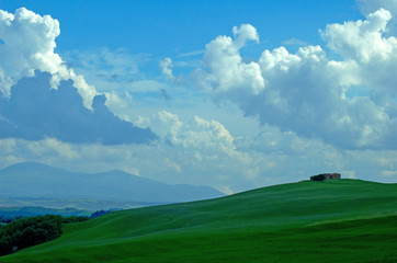 Rural countryside landscape in Tuscany region of Italy.