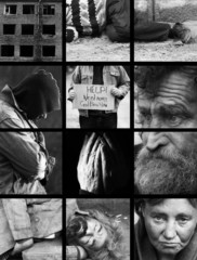 homeless life,special photo toned f/x and white grid, made from my images