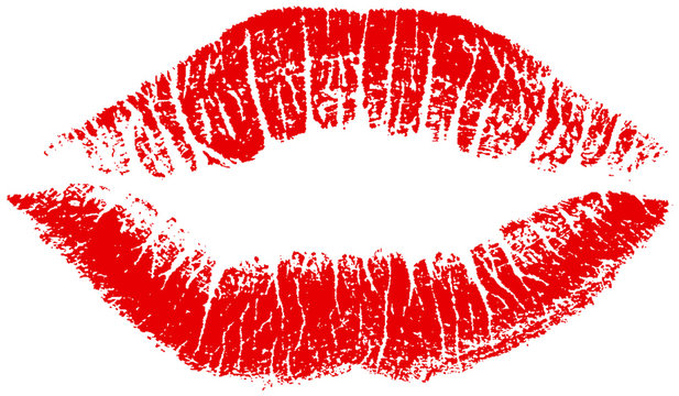 Red lips kiss print 3