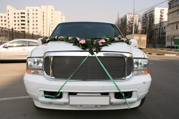 transportation wedding limousine white luxury 