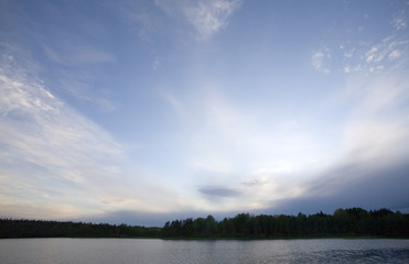 Fototapeta na wymiar a lake in twilight, Russia