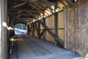 'Kissing Bridge' Covered Bridge near Stowe in Vermont