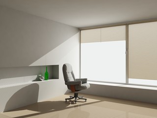 3d room with business armchair