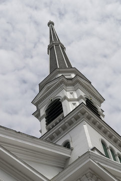 A typical New England Church Spire in Montpelier Vermont